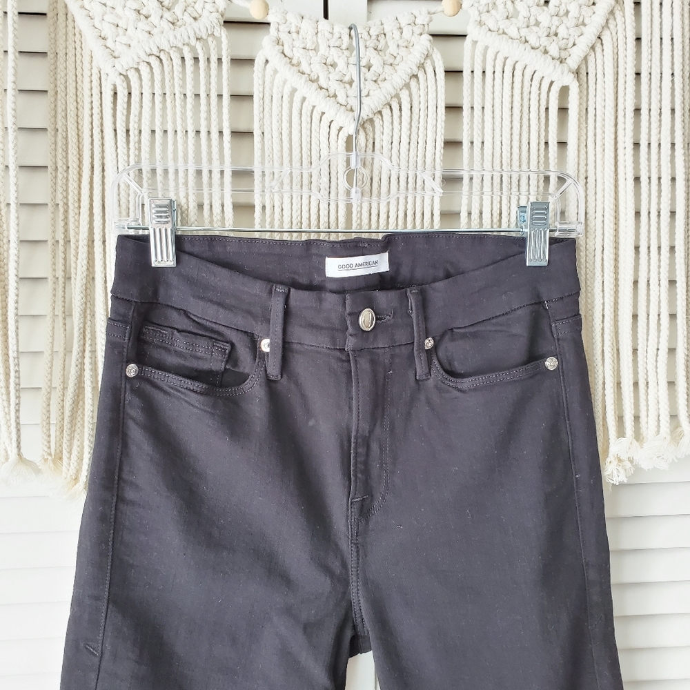 GOOD AMERICAN Good Leg Black High Rise Skinny Jean - Picture 4 of 8